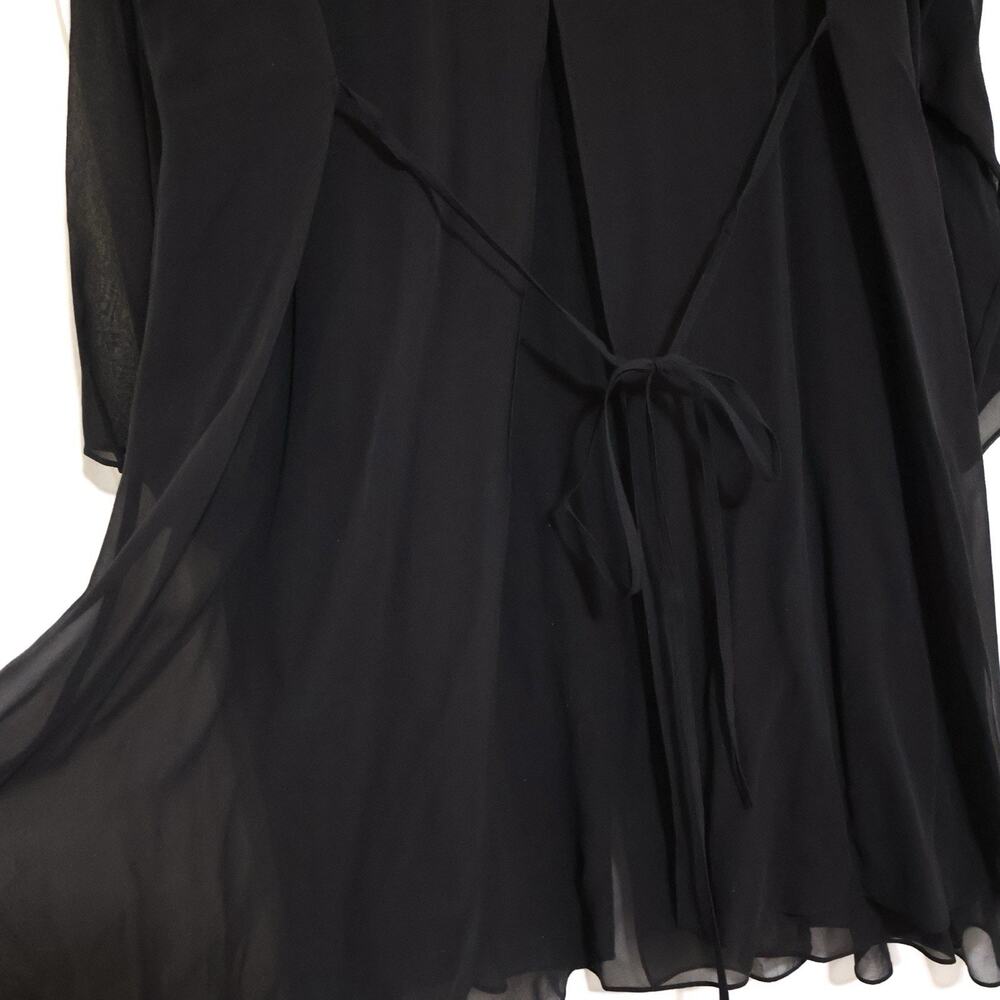 NWT Eileen Fisher Woman Silk Black Duster 2X Whimsigoth Formal Cocktail - Picture 9 of 9
